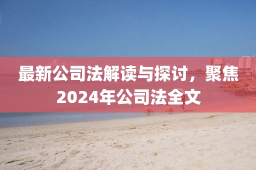 最新公司法解讀與探討，聚焦2024年公司法全文