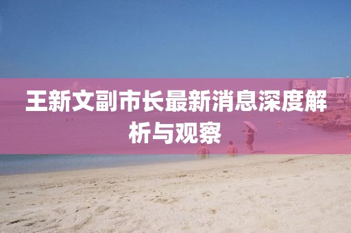 王新文副市長(zhǎng)最新消息深度解析與觀察
