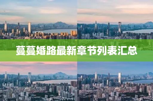 蔓蔓婚路最新章節(jié)列表匯總