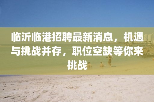 臨沂臨港招聘最新消息，機遇與挑戰(zhàn)并存，職位空缺等你來挑戰(zhàn)