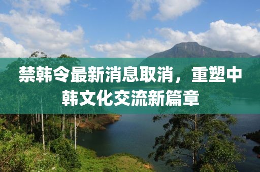 禁韓令最新消息取消，重塑中韓文化交流新篇章