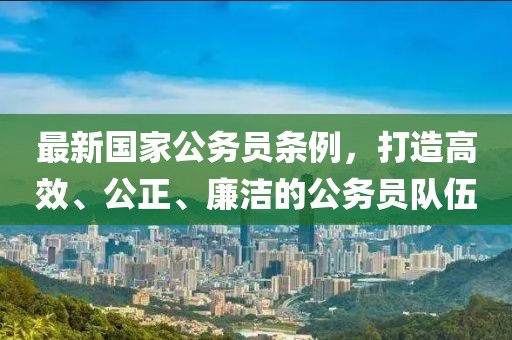 最新國(guó)家公務(wù)員條例，打造高效、公正、廉潔的公務(wù)員隊(duì)伍