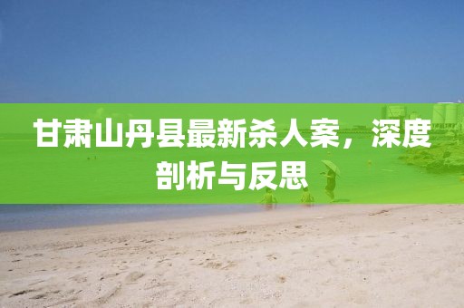 甘肅山丹縣最新殺人案，深度剖析與反思