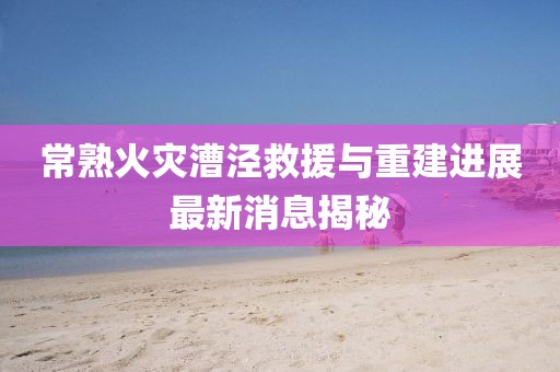 常熟火災(zāi)漕涇救援與重建進(jìn)展最新消息揭秘