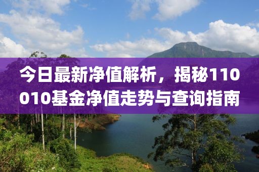 今日最新凈值解析，揭秘110010基金凈值走勢與查詢指南