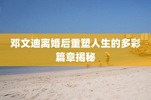 鄧文迪離婚后重塑人生的多彩篇章揭秘