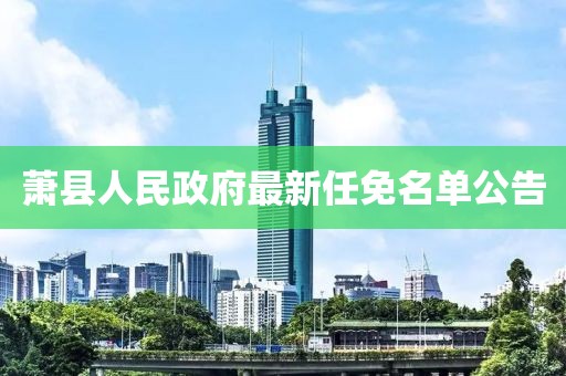 蕭縣人民政府最新任免名單公告