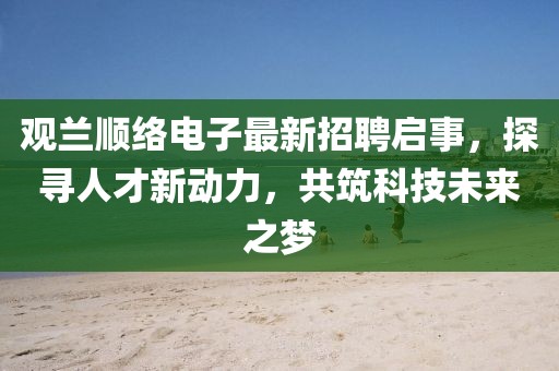 觀蘭順絡電子最新招聘啟事，探尋人才新動力，共筑科技未來之夢