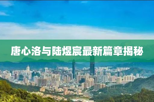 唐心洛與陸煜宸最新篇章揭秘