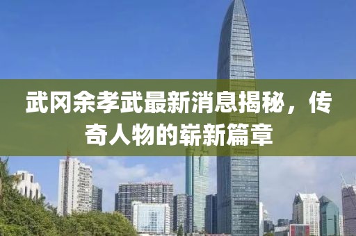 武岡余孝武最新消息揭秘，傳奇人物的嶄新篇章