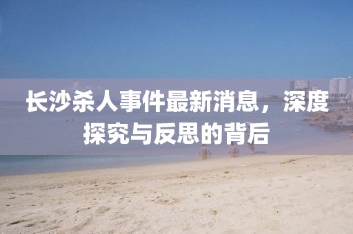 長沙殺人事件最新消息，深度探究與反思的背后