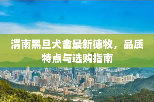 渭南黑旦犬舍最新德牧，品質(zhì)特點(diǎn)與選購指南