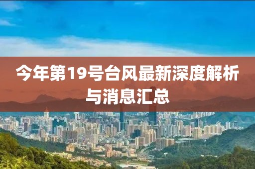 今年第19號臺風(fēng)最新深度解析與消息匯總