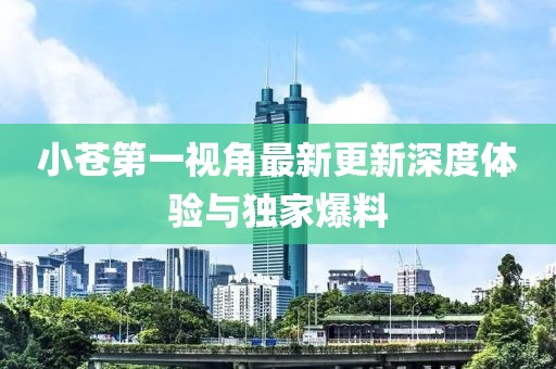 小蒼第一視角最新更新深度體驗與獨家爆料