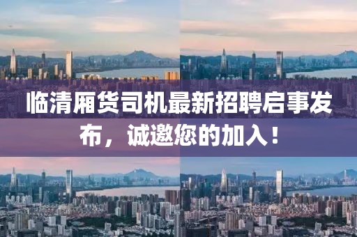 臨清廂貨司機最新招聘啟事發(fā)布，誠邀您的加入！