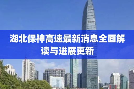 湖北保神高速最新消息全面解讀與進展更新