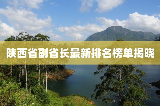 陜西省副省長最新排名榜單揭曉