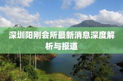 深圳陽剛會所最新消息深度解析與報道