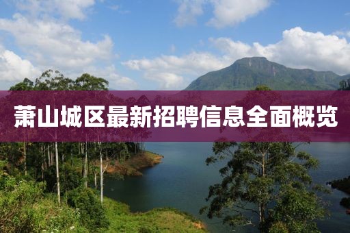 蕭山城區(qū)最新招聘信息全面概覽