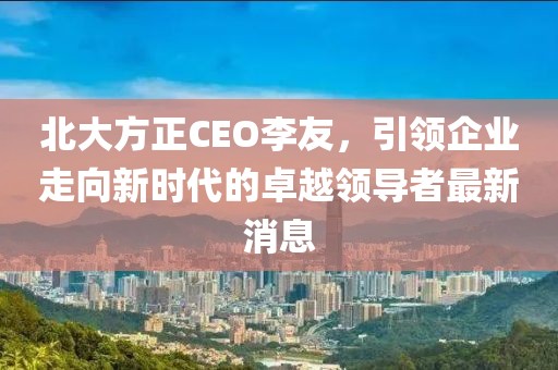 北大方正CEO李友，引領企業(yè)走向新時代的卓越領導者最新消息