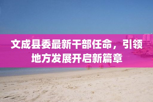 文成縣委最新干部任命，引領(lǐng)地方發(fā)展開(kāi)啟新篇章