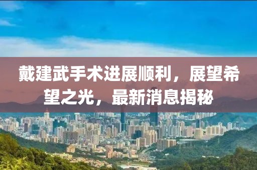 戴建武手術(shù)進展順利，展望希望之光，最新消息揭秘