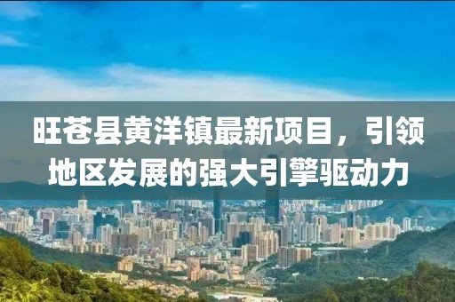 旺蒼縣黃洋鎮(zhèn)最新項(xiàng)目，引領(lǐng)地區(qū)發(fā)展的強(qiáng)大引擎驅(qū)動(dòng)力