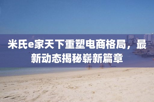 米氏e家天下重塑電商格局，最新動態(tài)揭秘嶄新篇章