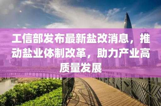 工信部發(fā)布最新鹽改消息，推動鹽業(yè)體制改革，助力產(chǎn)業(yè)高質(zhì)量發(fā)展