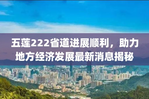 五蓮222省道進(jìn)展順利，助力地方經(jīng)濟(jì)發(fā)展最新消息揭秘