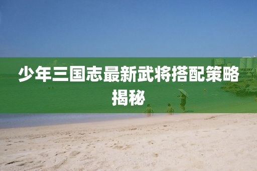 少年三國(guó)志最新武將搭配策略揭秘