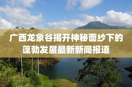 廣西龍象谷揭開神秘面紗下的蓬勃發(fā)展最新新聞報道