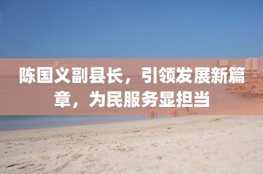 陳國義副縣長，引領(lǐng)發(fā)展新篇章，為民服務(wù)顯擔(dān)當