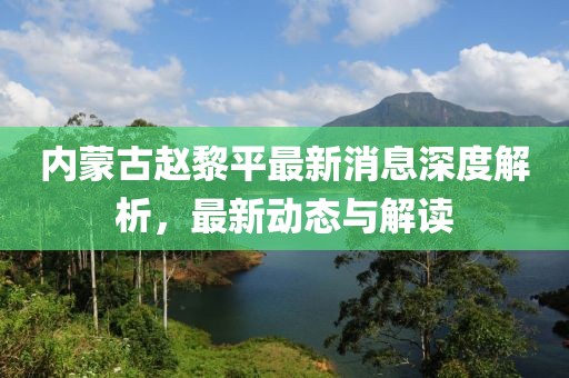 內(nèi)蒙古趙黎平最新消息深度解析，最新動態(tài)與解讀