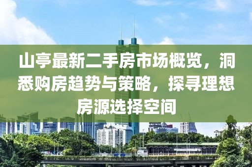 山亭最新二手房市場(chǎng)概覽，洞悉購(gòu)房趨勢(shì)與策略，探尋理想房源選擇空間