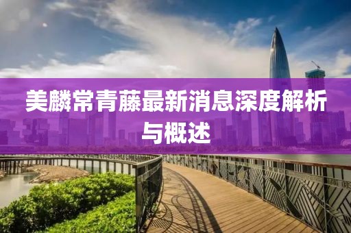 美麟常青藤最新消息深度解析與概述