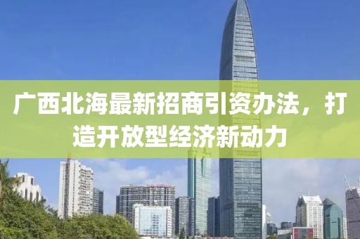 廣西北海最新招商引資辦法，打造開放型經(jīng)濟新動力