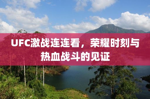 UFC激戰(zhàn)連連看，榮耀時(shí)刻與熱血戰(zhàn)斗的見證