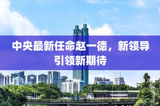 中央最新任命趙一德，新領(lǐng)導(dǎo)引領(lǐng)新期待