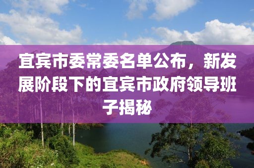 宜賓市委常委名單公布，新發(fā)展階段下的宜賓市政府領(lǐng)導班子揭秘