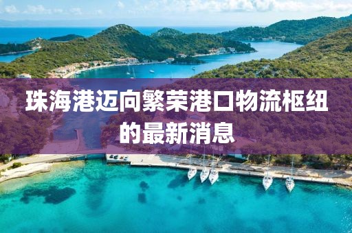 珠海港邁向繁榮港口物流樞紐的最新消息