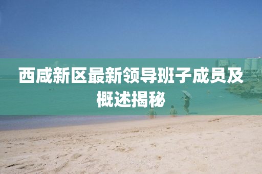 西咸新區(qū)最新領(lǐng)導(dǎo)班子成員及概述揭秘