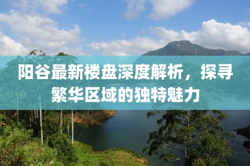 陽谷最新樓盤深度解析，探尋繁華區(qū)域的獨特魅力