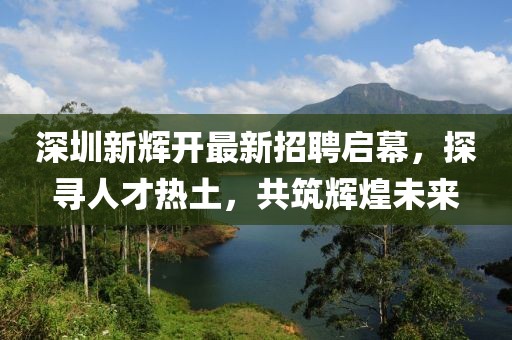 深圳新輝開最新招聘啟幕，探尋人才熱土，共筑輝煌未來(lái)