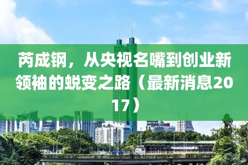 芮成鋼，從央視名嘴到創(chuàng)業(yè)新領(lǐng)袖的蛻變之路（最新消息2017）