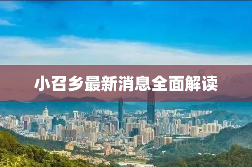 小召鄉(xiāng)最新消息全面解讀