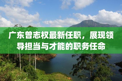 廣東曾志權(quán)最新任職，展現(xiàn)領(lǐng)導(dǎo)擔(dān)當(dāng)與才能的職務(wù)任命