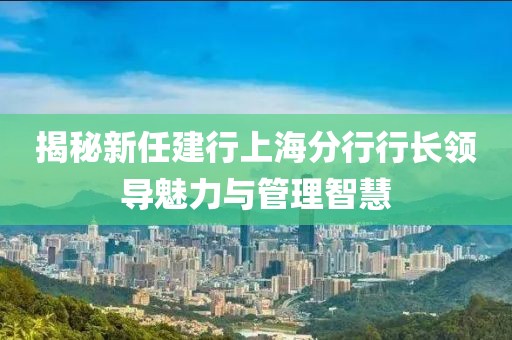 揭秘新任建行上海分行行長(zhǎng)領(lǐng)導(dǎo)魅力與管理智慧