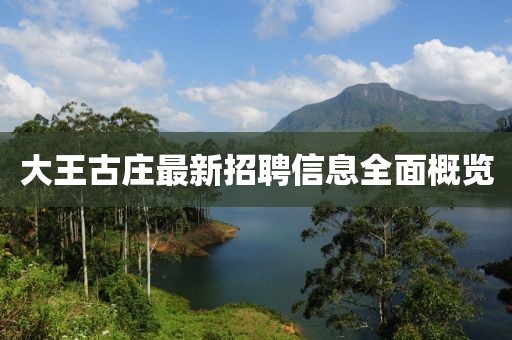 大王古莊最新招聘信息全面概覽