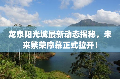 龍泉陽(yáng)光城最新動(dòng)態(tài)揭秘，未來(lái)繁榮序幕正式拉開！